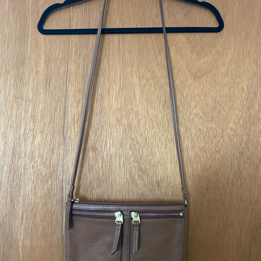 Fossil Brown Leather Crossbody Bag